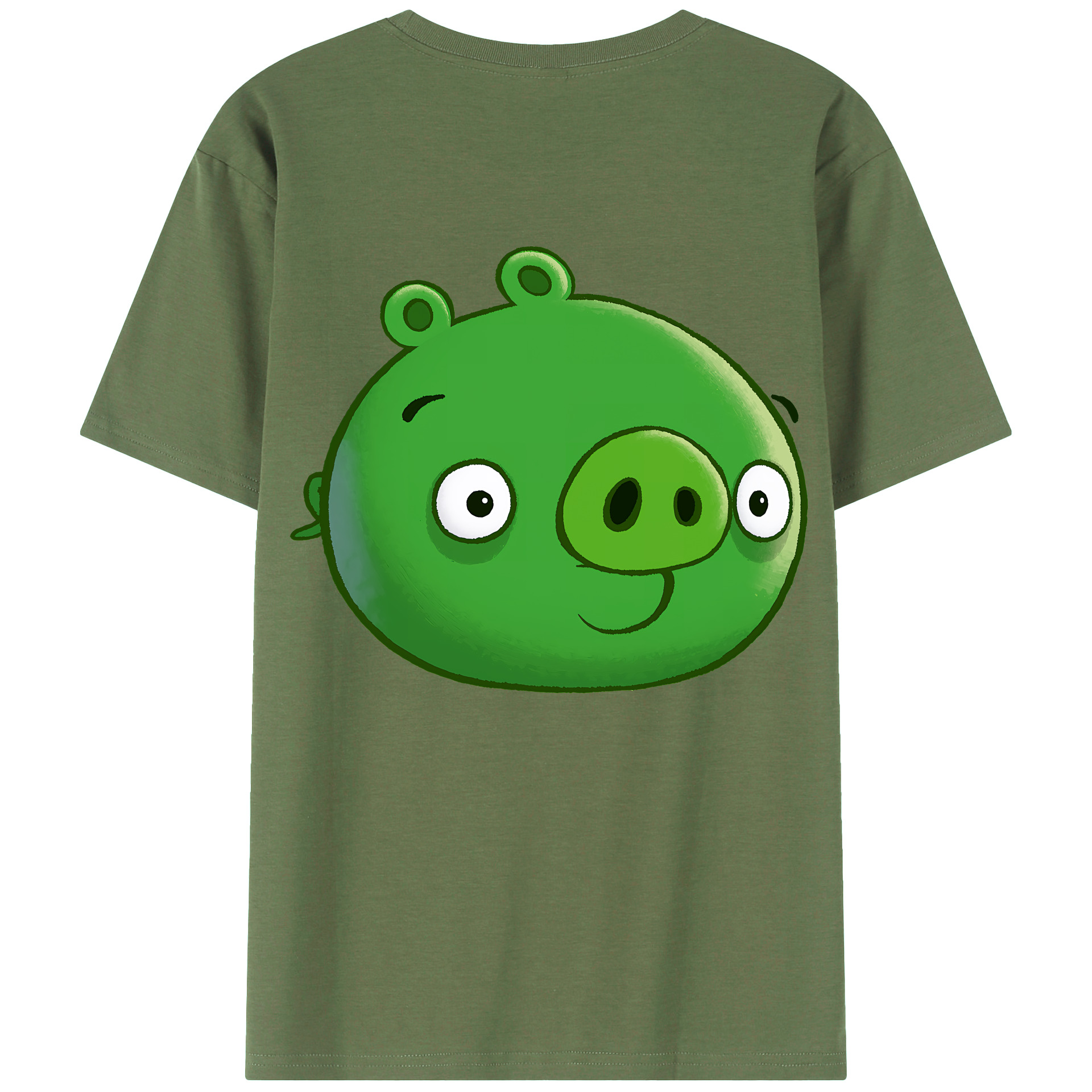 （画像用） Angry Birds アングリーバード 綿100％ メンズ半袖Tシャツ（バックプリント） 通気性